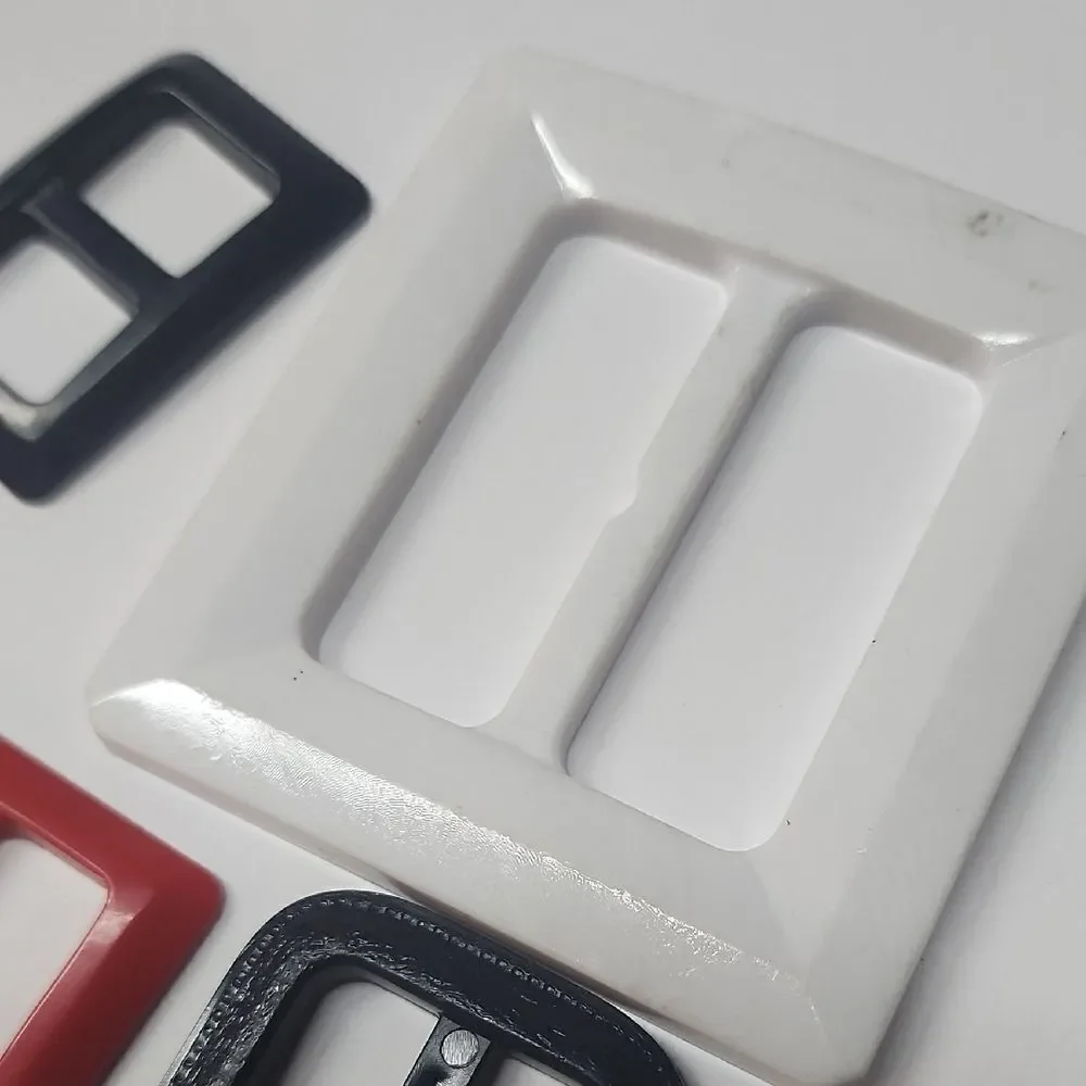 Vintage  Black Blue Red Orange White Belt Buckles Mod Style Scarf Slides